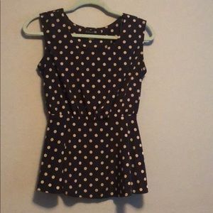 Peplum polka tank